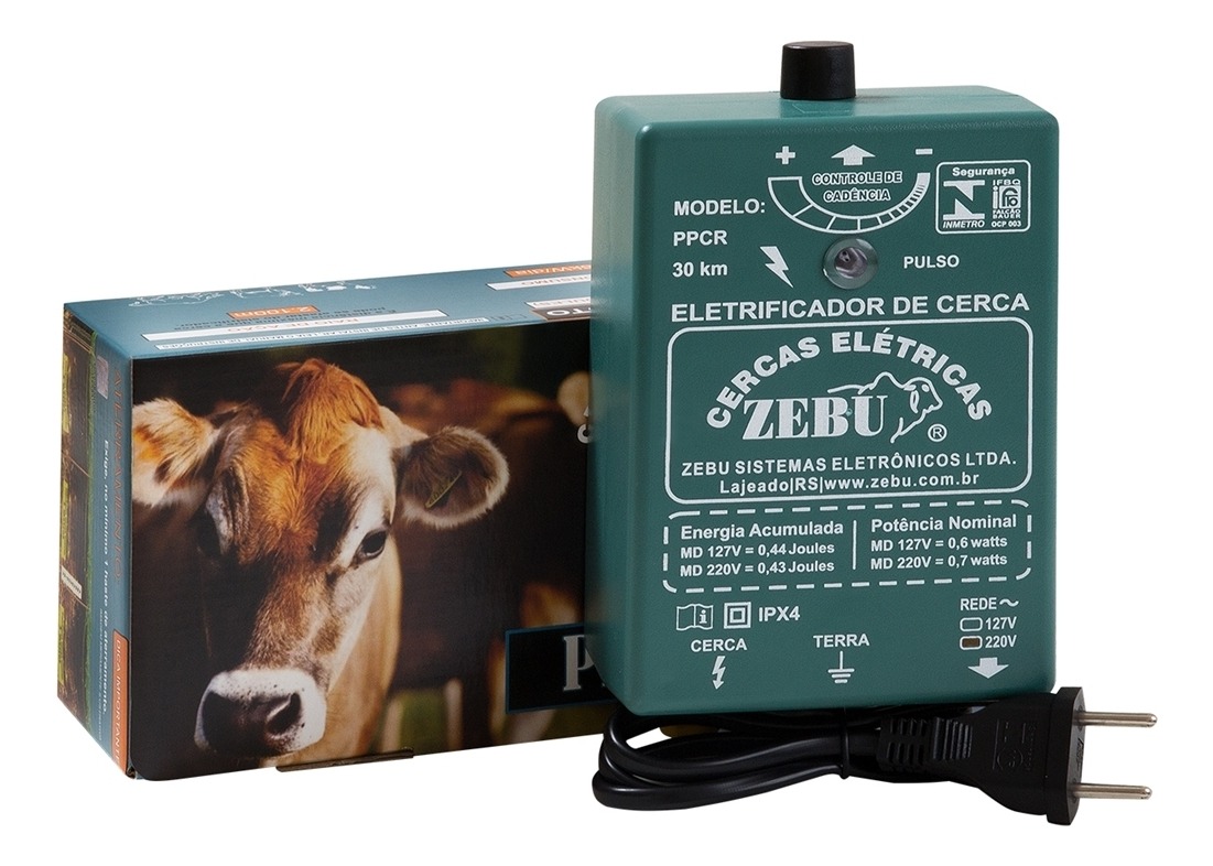 Aparelho Eletrificador Cerca Elétrica Rural Zebu 2.1m 0.44j Mercado Livre
