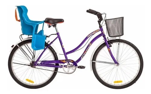 Bicicleta Halley 19349 Dama, Rodado 26, C/ Asiento Para Bebe | Montegrosso Hnos