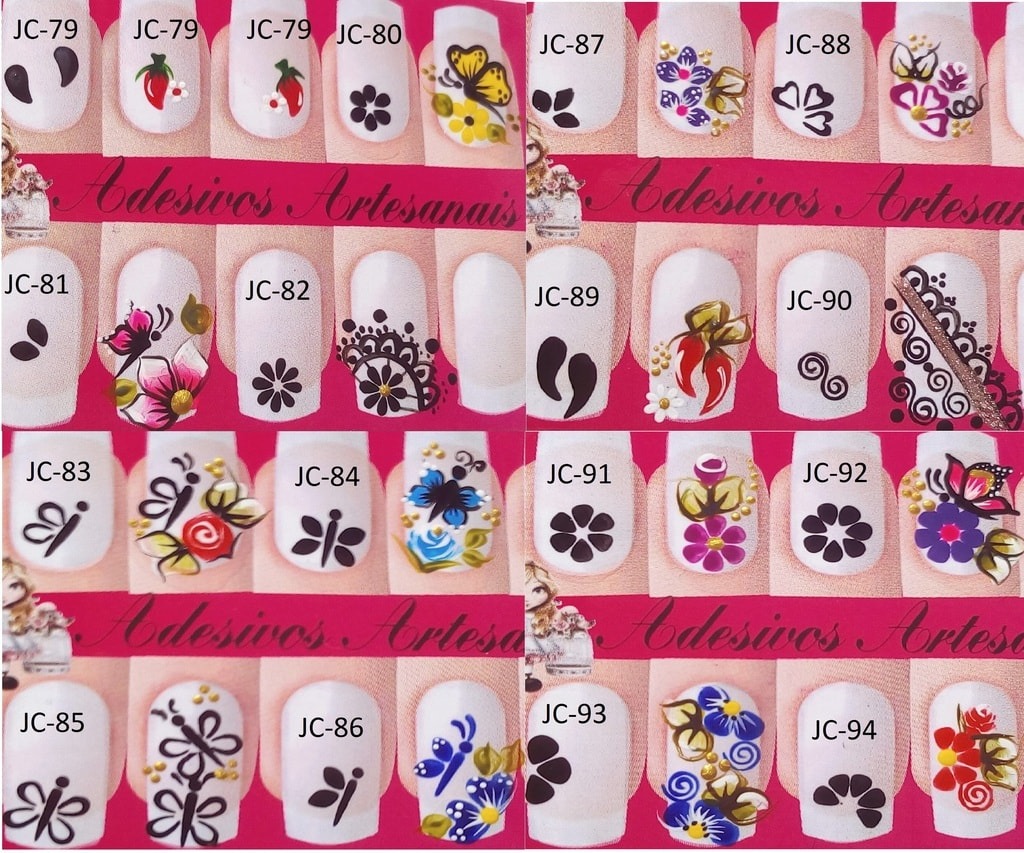 Carimbos Para Fazer Adesivos De Unhas Kit C/15 Parcelamento sem juros