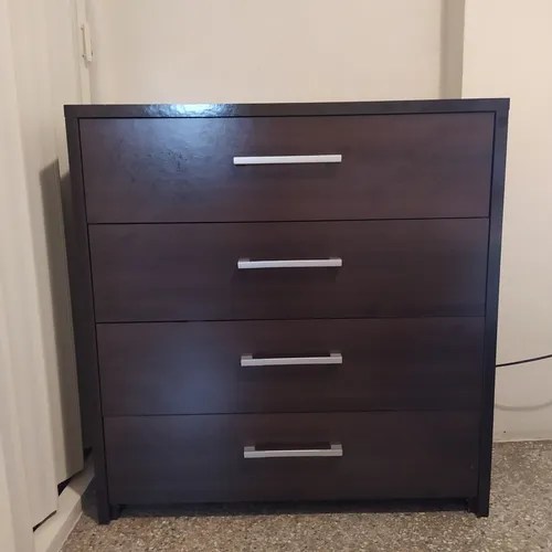 Mueble En Madera Mdf De 4 Gavetas Color Wengue Poco Uso MercadoLibre