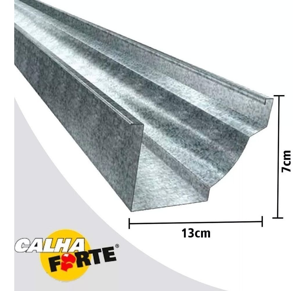 Kit Calha Galvanizado Para Beiral 12 Metros + 26 Acessórios
