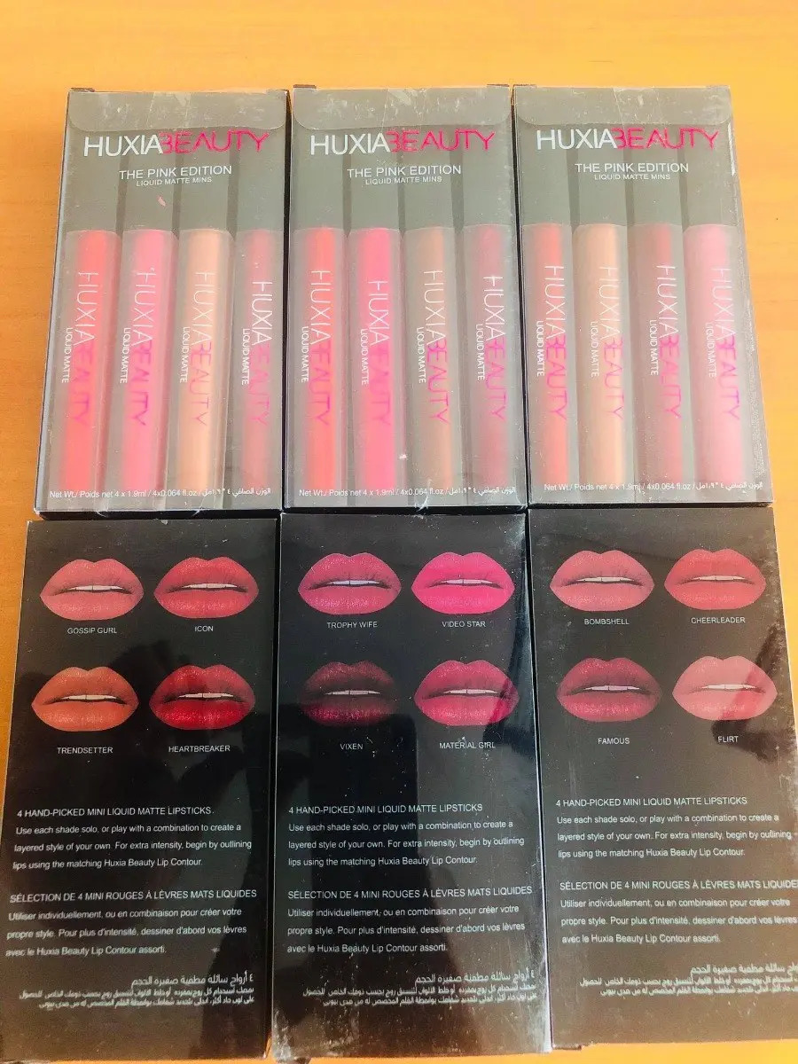 Pack 4pz Huda Huxia Beauty Liquid Matte Lip Gloss Mayoreo