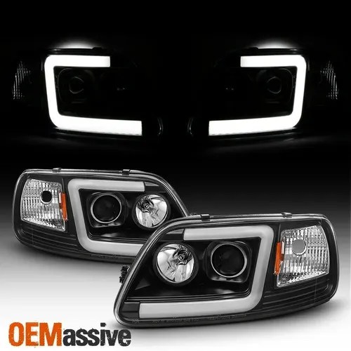 Ford F-150 F150 1997-2003 Par De Faros Negros Led | Envío gratis
