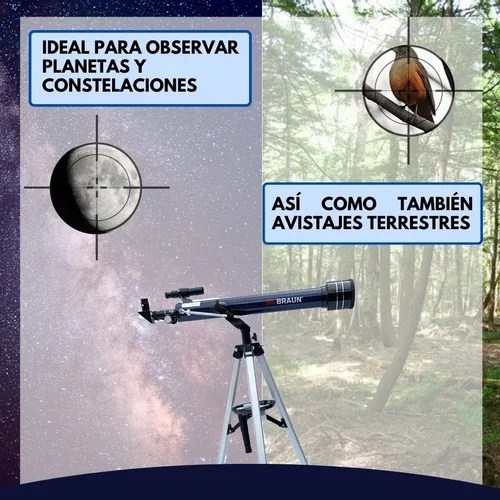 Telescopio Braun Astronomico Terrestre 77aztl 700x60 Prem en venta en