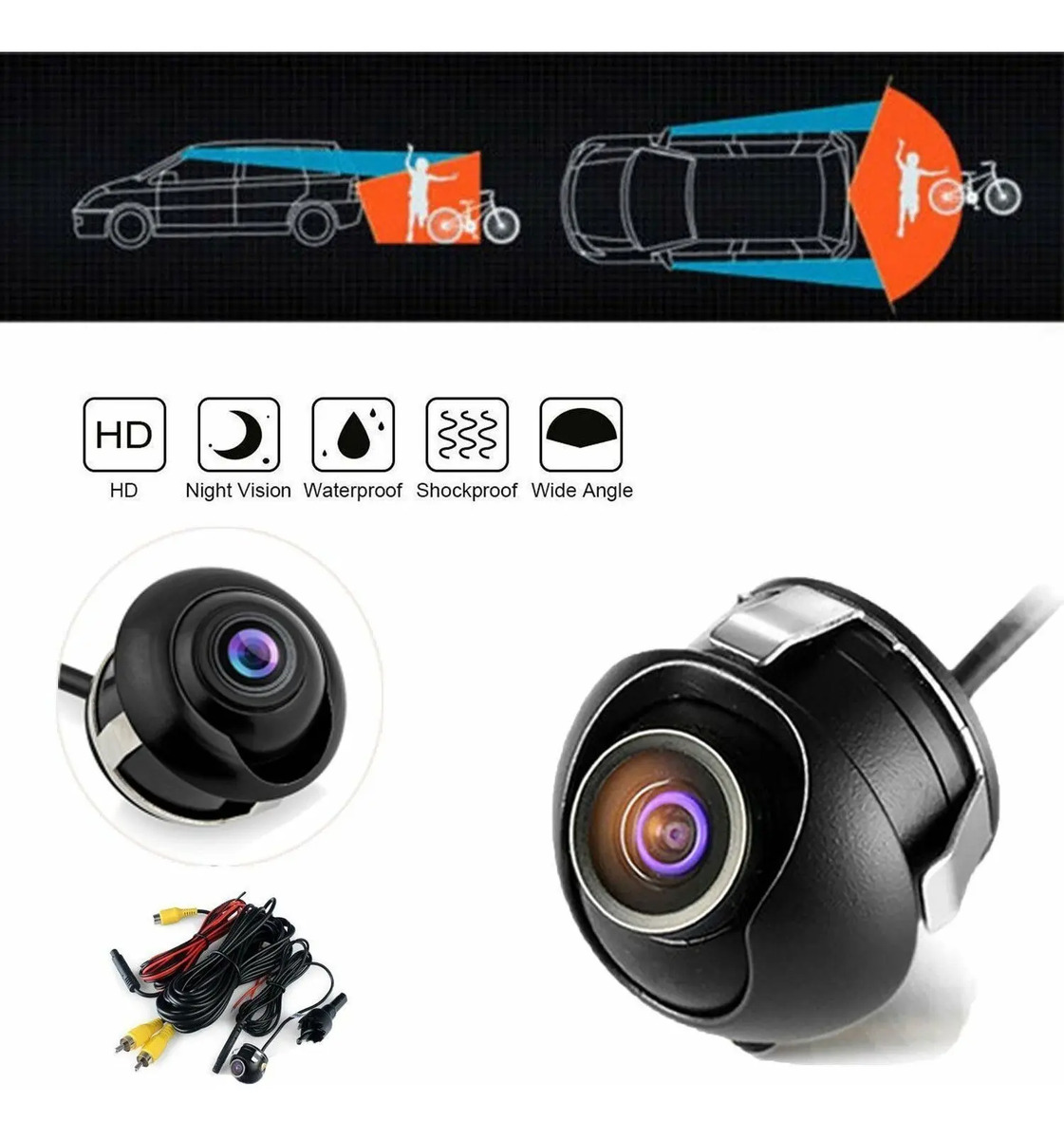 Cámara De Coche Ajustable De 360 Grados 22,5 Mm Mercado Libre