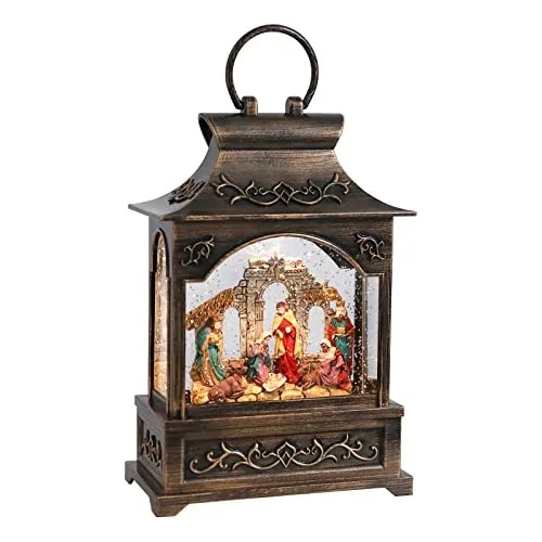 Christmas Musical Snow Globe Lantern Nativity Scene S... Envío gratis