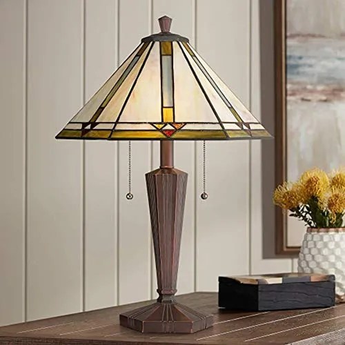 Landford Traditional Mission Tiffany Style Accent Table Lamp MercadoLibre