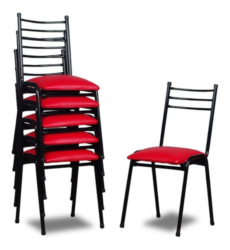 4 Sillas Apilables Caño Super Reforzadas | Mercadolibre