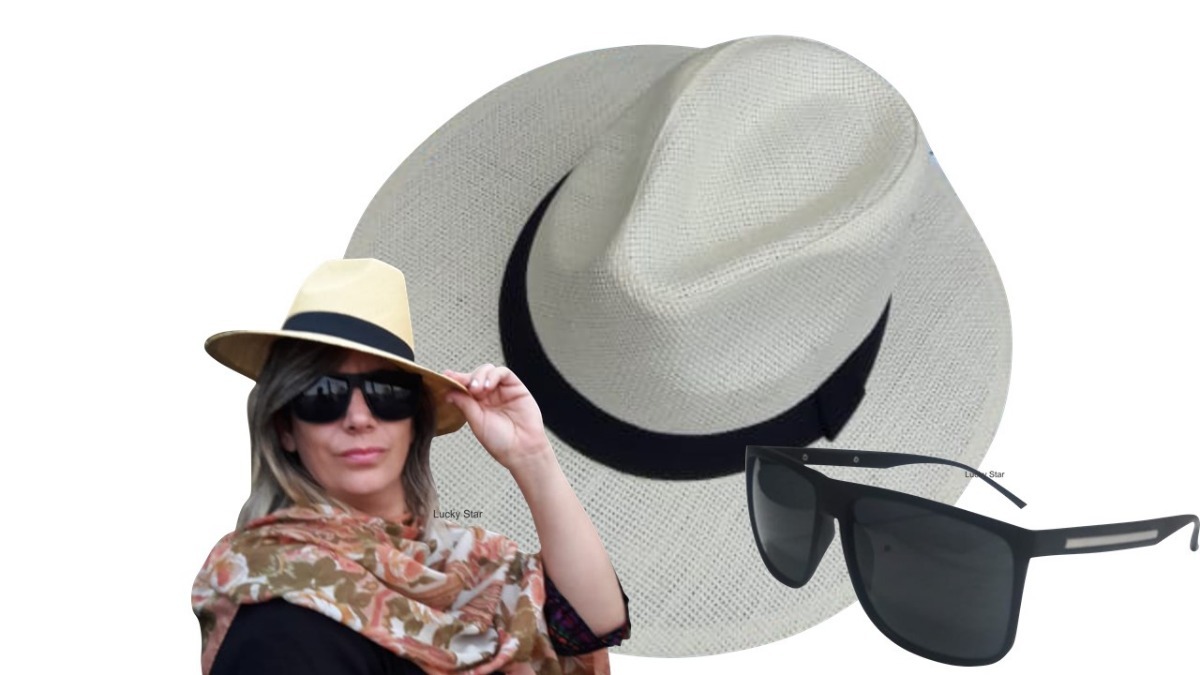 Chapéu Moda Panamá Feminino Praia Unissex + Óculos De Sol