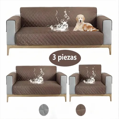 Protector Cubre Sala Impermeable Funda De Sofá Sillón 3 Pzs Meses sin