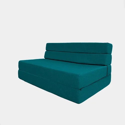 Sofa Cama Blend Matrimonial Sillon Tacto Piel Turquesa Inlab MercadoLibre
