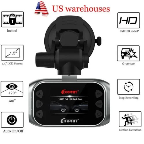 Jeemak Dash Cam 1.5 Tft Full Hd 1080p Coche Cámara Panel W/ Cuotas