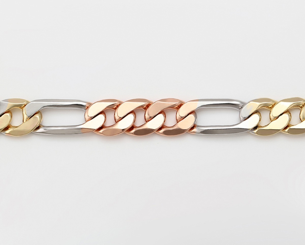 Cadena Oro Laminado Florentino Fígaro Unisex 55cm X 4mm Mercado Libre