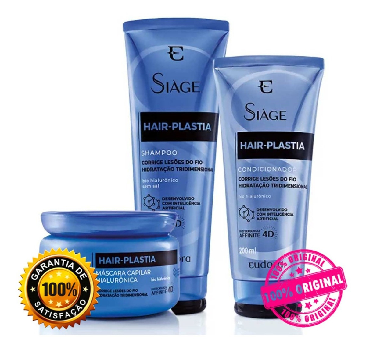 Kit Hairplastia Trio Siàge Eudora Sh + Cd + Máscara Frete grátis
