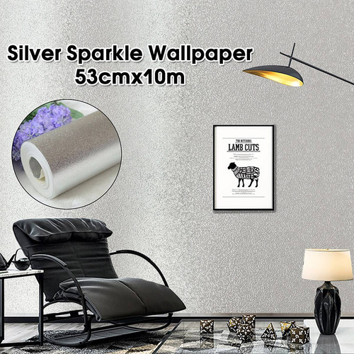 Pvc Plata Brillo Glitter Efecto Papel Pintado Etiqueta Engom Mercado
