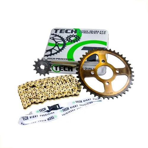 Kit De Arrastre Sprockets Hero Hunk 160r Reforzada Dorada Meses sin interés
