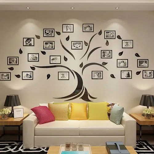 Vaabee Family Tree Wall Decor Acrylic 3d Diy Mirror Stick MercadoLibre