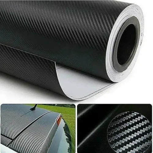 Vinil Automotriz Fibra De Carbono 3d Negro Mate 100cm X 30cm Meses sin interés