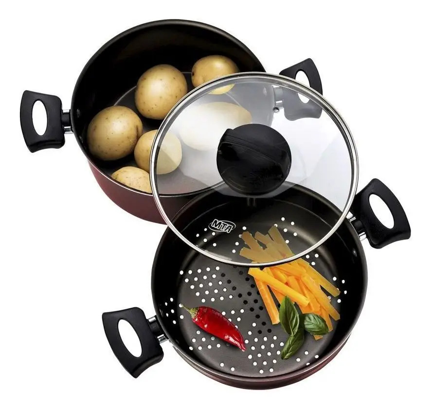 Panela Para Cozinhar Legumes No Vapor Antiaderente Mta Mercado Livre