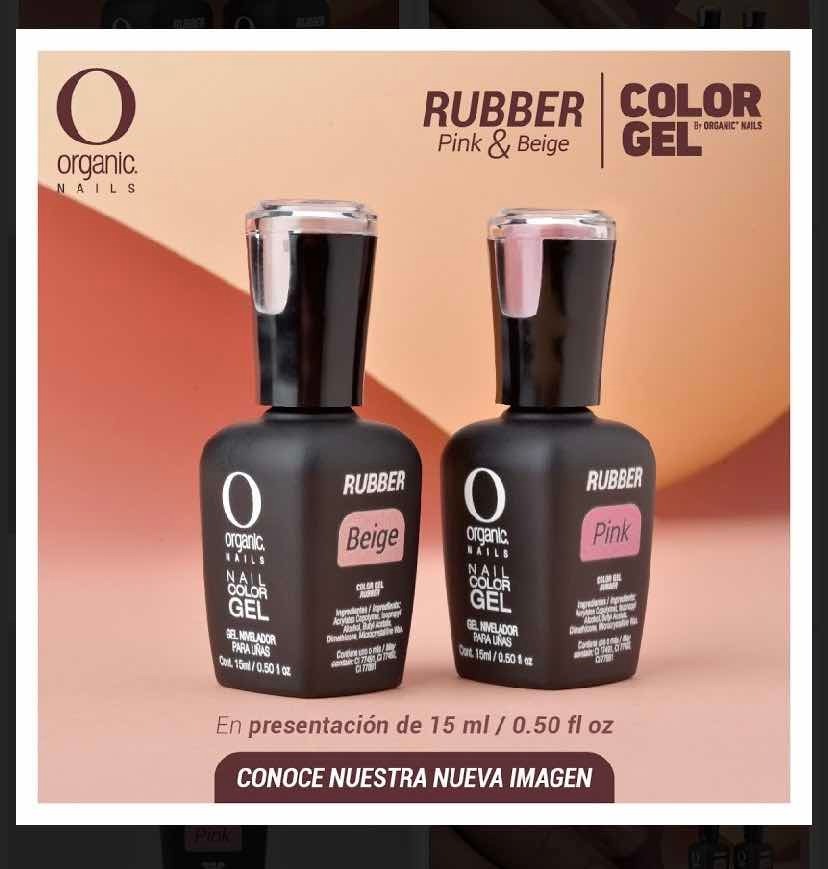 Rubber Pink + Rubber Beige Organic Nails Envío gratis