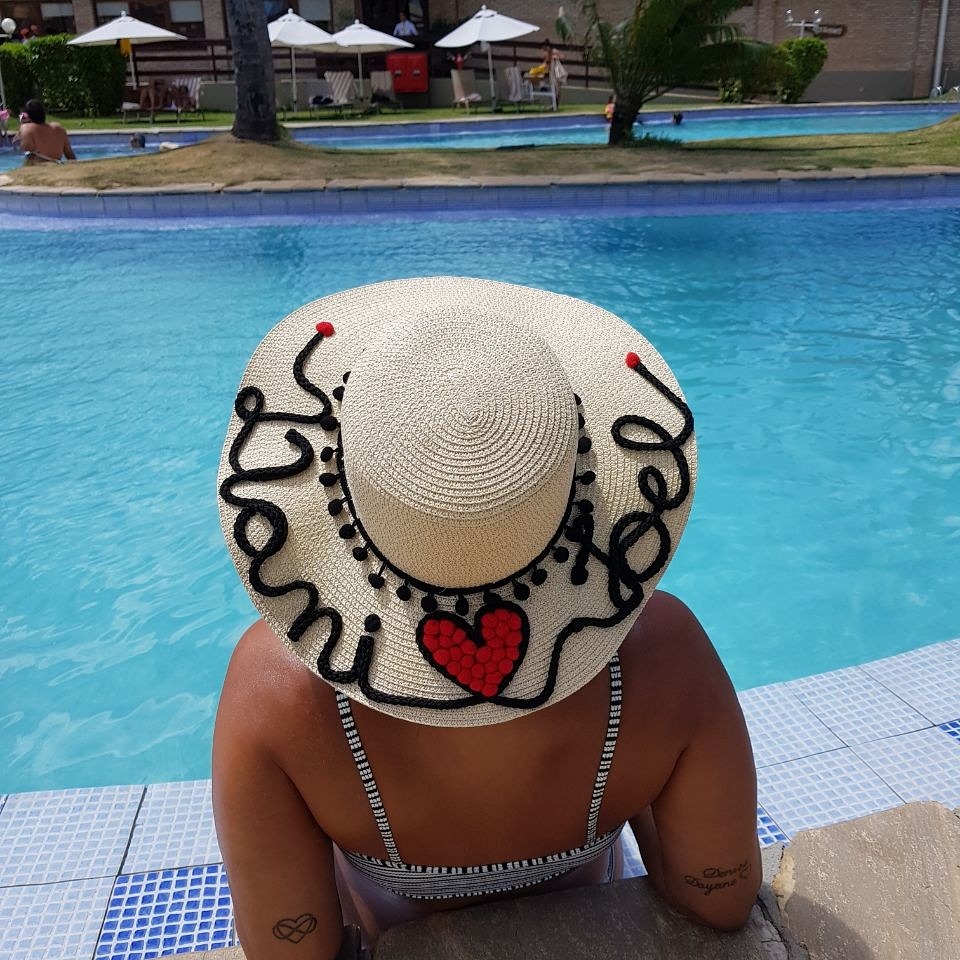 Chapéu De Praia Personalizado Customizado Bordado Com Nome