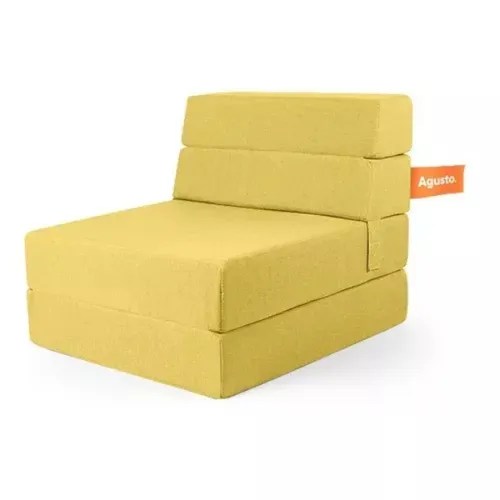 Futón modular Agusto Premium AG1014 de 1 cuerpo color amarillo de