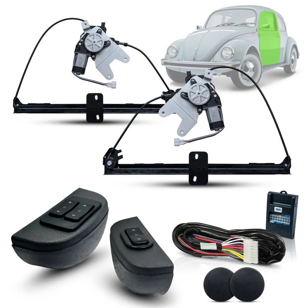 Kit Vidro Elétrico Fusca Vw Sem Quebra Vento Inteligent 1977 Mercado