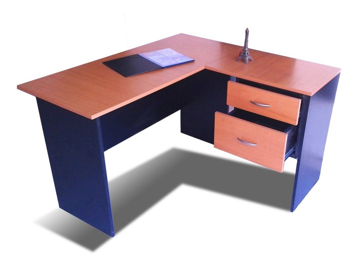 Escritorio En L Con 2 Cajones Muebles De Oficina Meses sin intereses