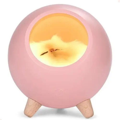 Luminária Abajur De Mesa Gatinho Little Pet House A Bateria Frete grátis
