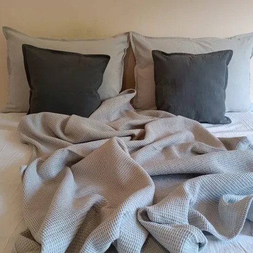 Manta Para Sillon Rustica + 2 Fundas Almohadones Tusor 50x70