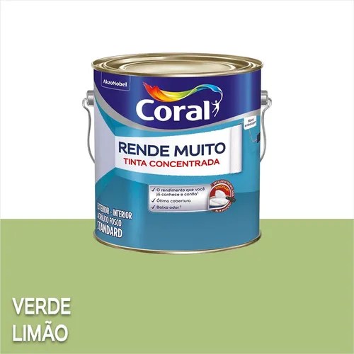 Tinta Parede Rende Muito Coral Fosco 3,2l Standard Premium Cor Verde
