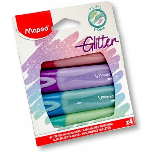 Resaltador Marcador Maped Glitter Pastel Pack X 4 Colores MercadoLibre