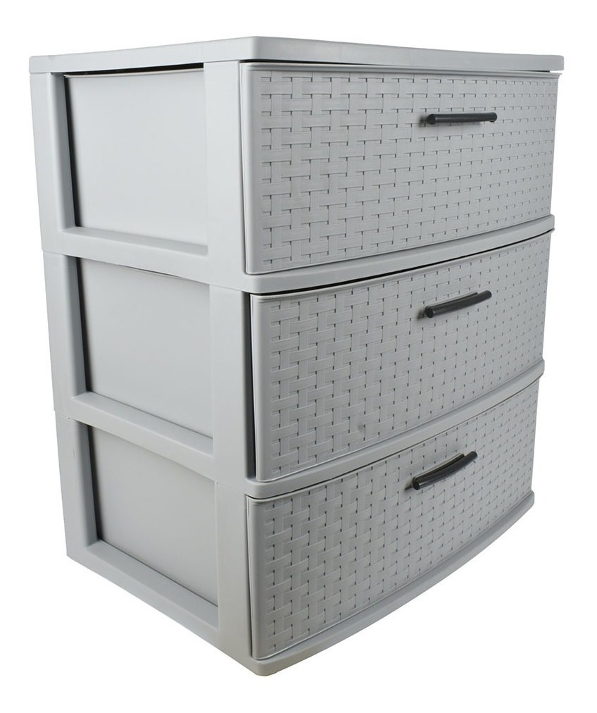 Cajonera Plástica Sterilite Con 3 Niveles Gris 40x55x61cm Meses sin intereses
