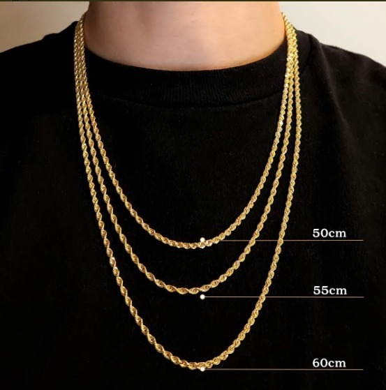 Cadena Torzal Oro Italiano 10k 10 Kilates 60cm 2.6mm Italy Envío gratis