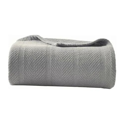 Eddie Bauer 214702 Herringbone Cotton Blanket, Chrome, King Meses sin