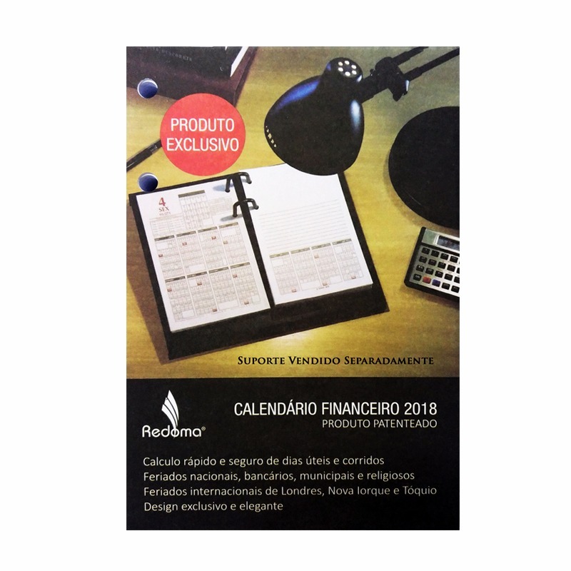Refil Agenda 2018 Calendário Financeiro Redoma Mercado Livre