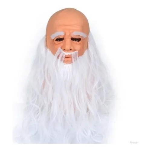 Máscara Látex Blanco Barba Antiguo Disfraz Halloween Sant Meses sin