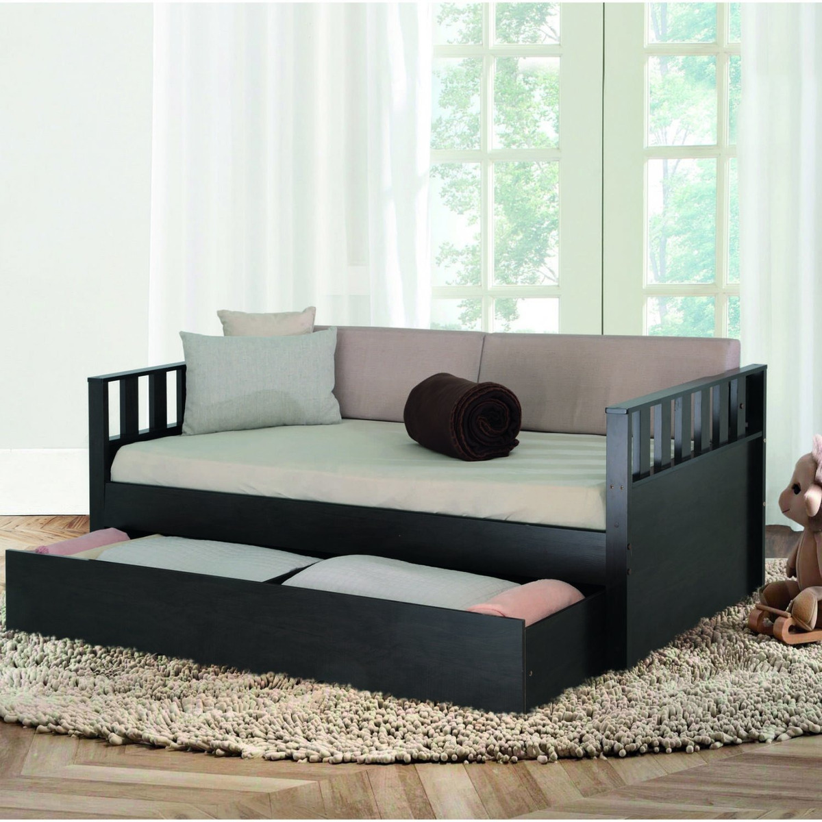 Sofá Cama Solteiro Com Gaveta Cancun Tebarrot Café Gc Parcelamento