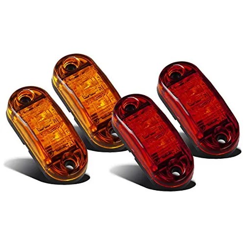 Luz Led Ovalada De 2.5 2 Diodos Ámbar Y Rojo Remolque... Cuotas sin
