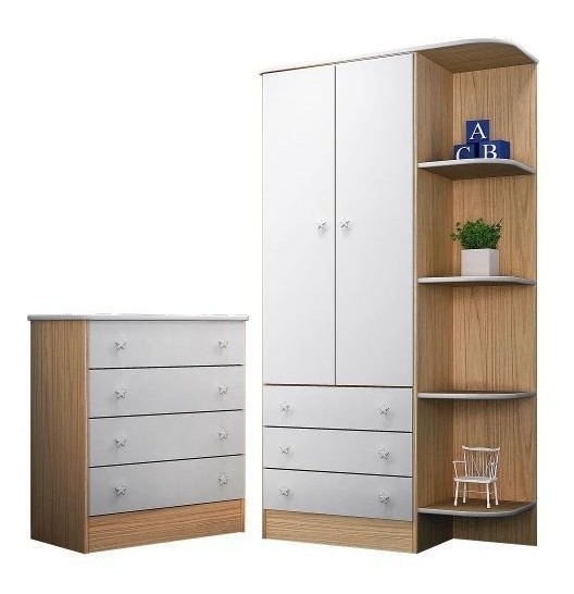 Jogo De Quarto Cômoda E Guarda Roupa Qmovi Frete Grátis Mercado Livre