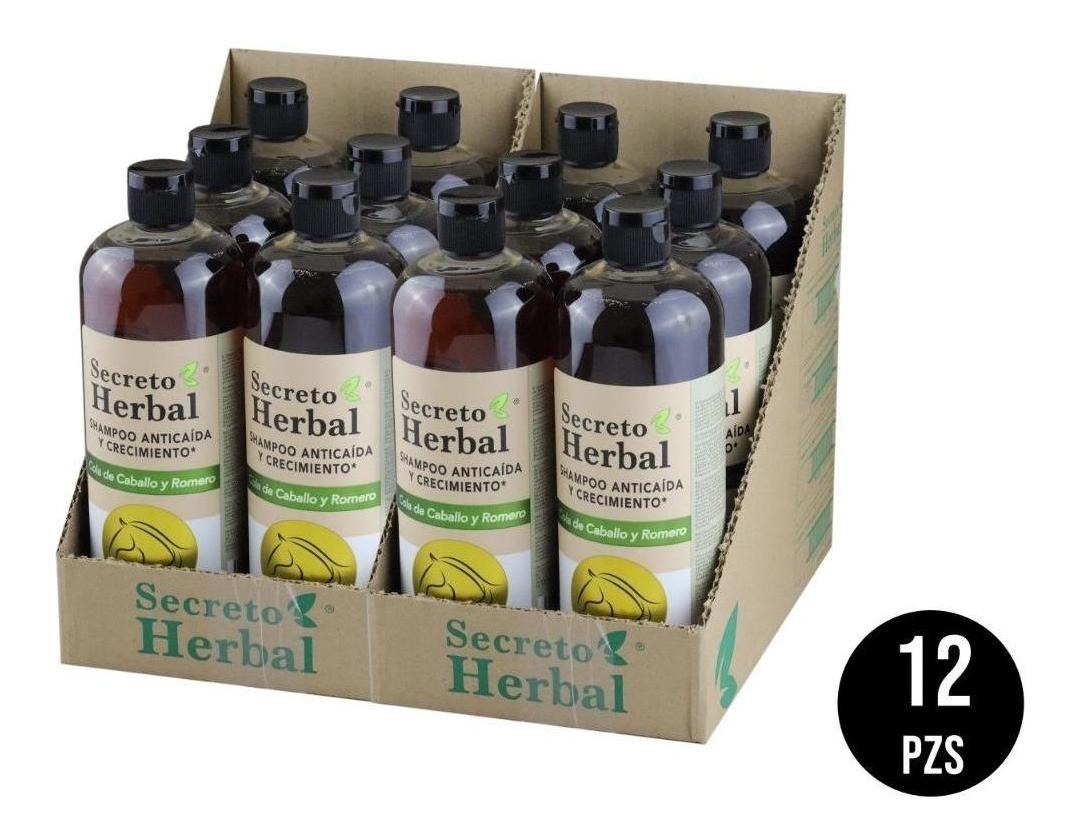 12pz Shampoo Secreto Herbal Anticaida Cola Caballo Romero Envío gratis