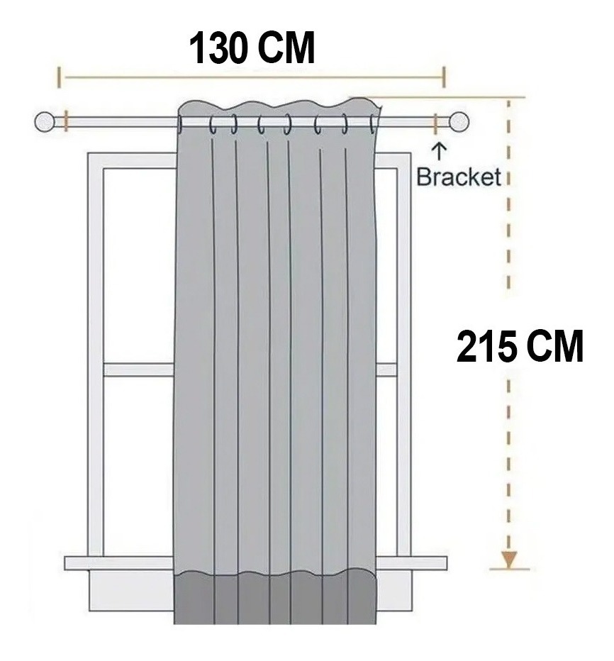 Cortinas Blackout Cortas 1.3x2.15m Modernas Minimalistas 1pz Meses