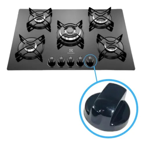 Botão Preto Cooktop Electrolux Gc60v Gc75v Original MercadoLivre