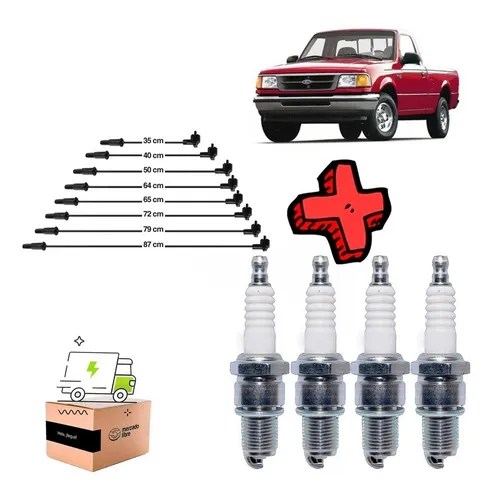 Cables Bujias + 4 Bujias Para Ford Ranger 2.3 Xlt 1993 1997 | Cuotas