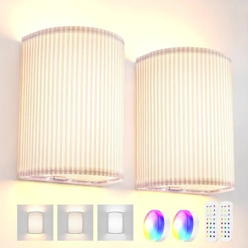 Tivkight Apliques De Pared Con Pilas, Juego De Dos, Batería Meses sin