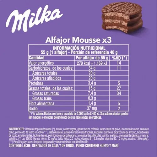 Alfajor Milka Mousse Triple (caja X36) Barata La Golosineria en venta