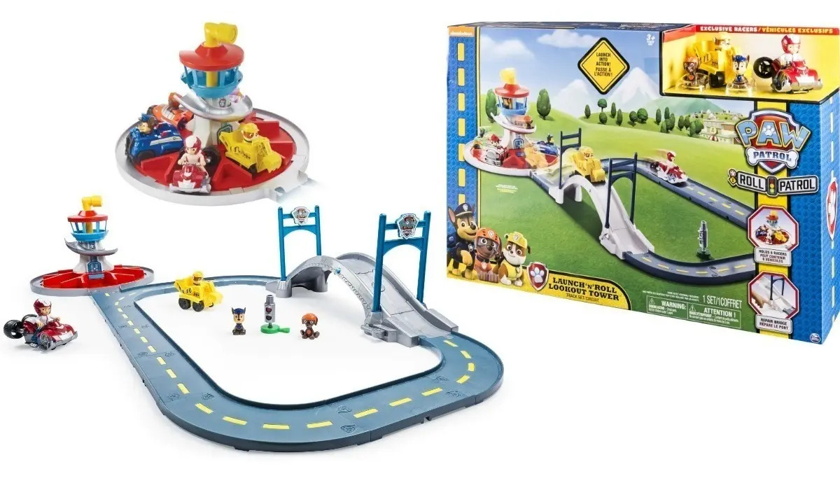 Paw Patrol Set Pista Patrulla Canina Estacion Roll Con Carro Mercado