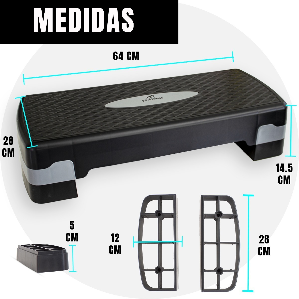 Aerobic Step Con 2 Alturas Escalón Aerobics Fitness Meses sin