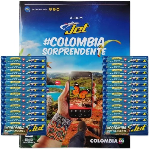 Álbum Jet Colombia Sorprendente Nuevo + 24 Chocolatinas Cuotas sin