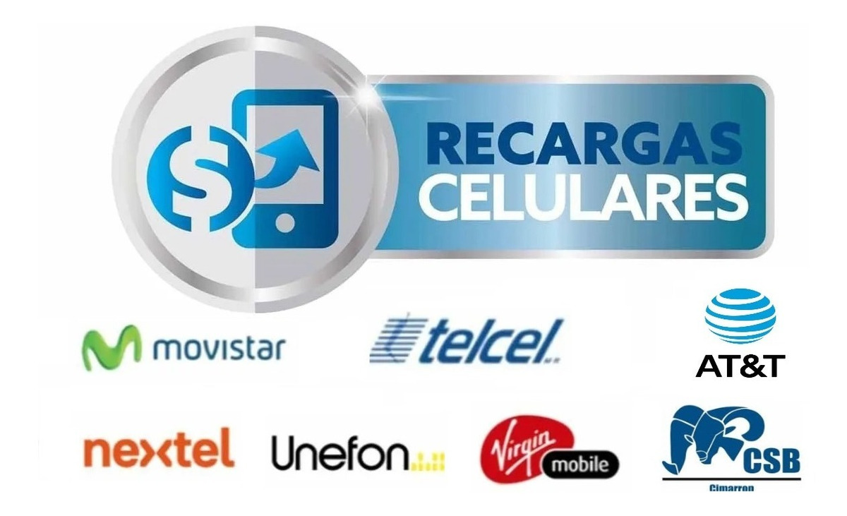 Recarga Electrónica Movistar, Telcel At&t Virgy Televía 10 Cimarron